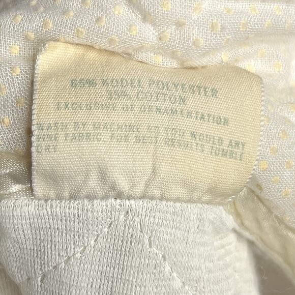 Vintage 60s Quilted Floral Two Tone Night Gown Robe Sleepwear Diamond Puffy Mod - Picture 12 of 13